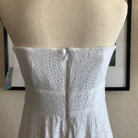 Suzi CHIN for Maggy Boutique Lace /Crochet White Strapless Dress Size 6 - Picture 4 of 10